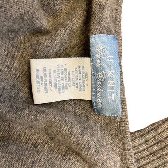 U-Knit Pure Cashmere Sweater Size Small Beige - Picture 3 of 3